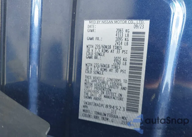 5N1BT3BA1PC894523: 44499622