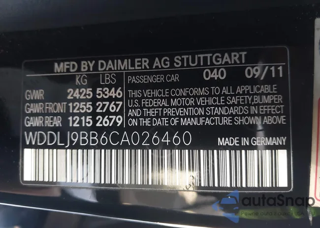 WDDLJ9BB6CA026460: 44499651