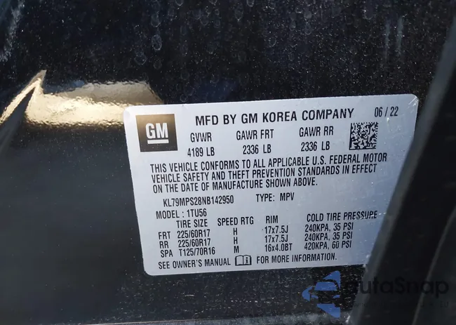 KL79MPS28NB142950: 44499655