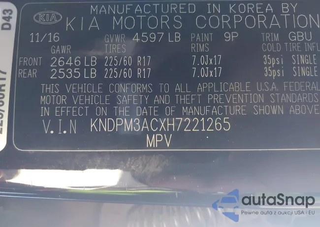 KNDPM3ACXH7221265: 44500814
