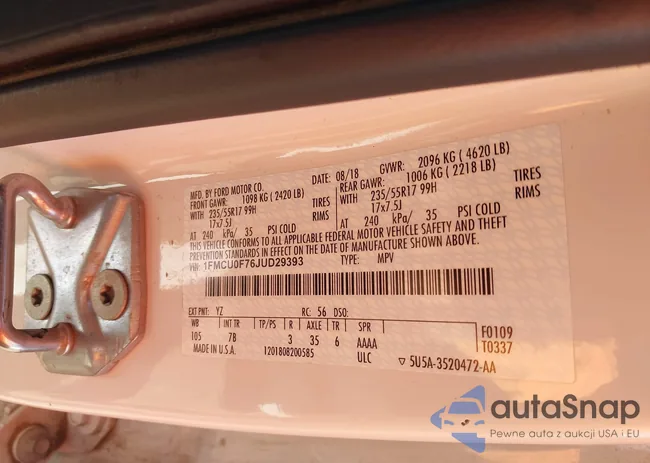 1FMCU0F76JUD29393: 44500861