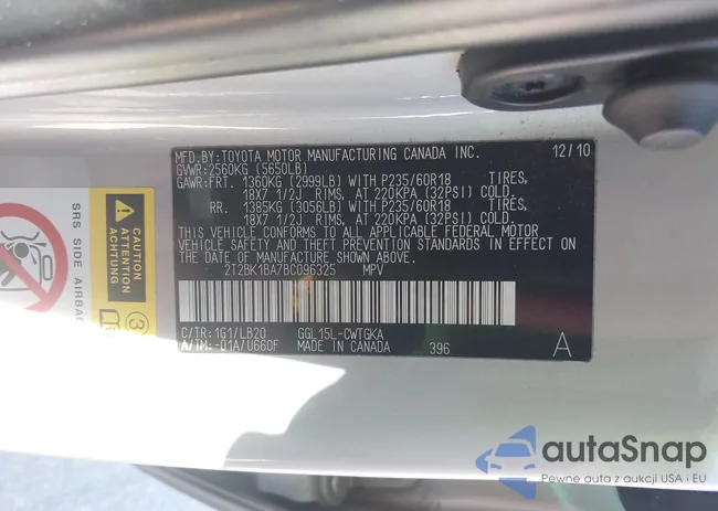 2T2BK1BA7BC096325: 44500864