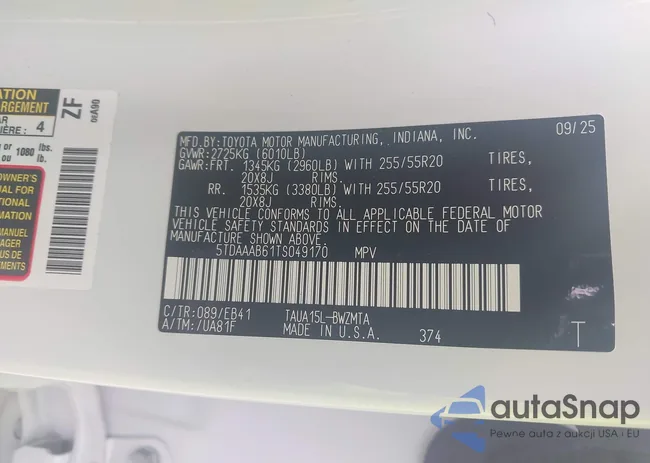 5TDAAAB61TS049170: 44500866