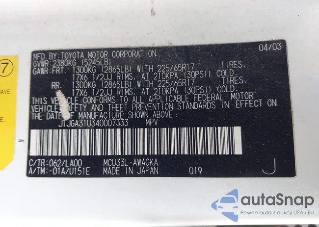 JTJGA31U340007333: 44500988