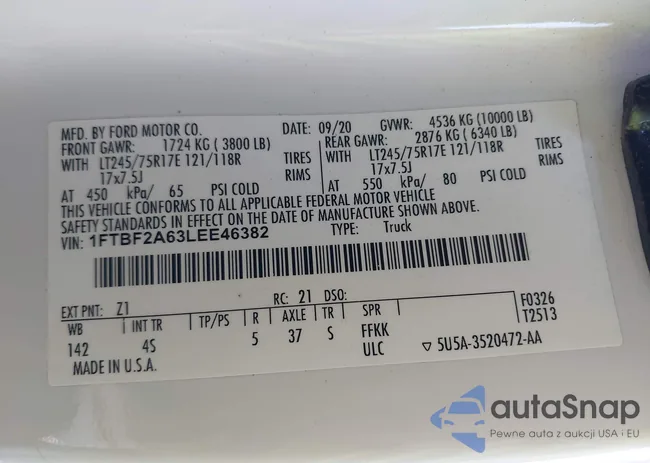 1FTBF2A63LEE46382: 44501220