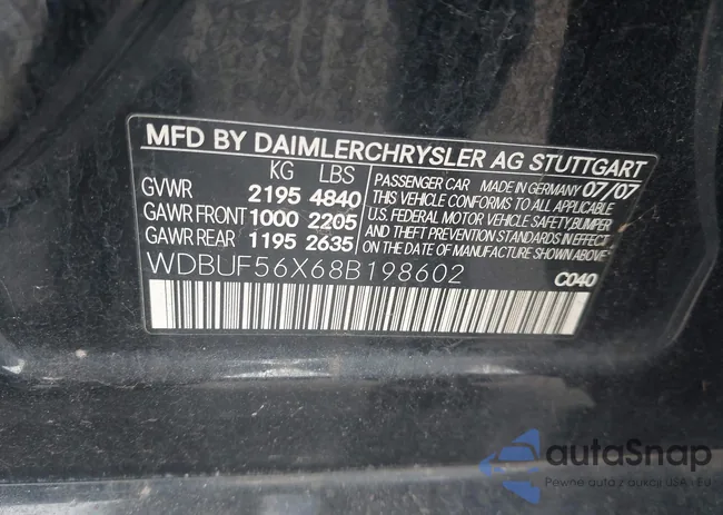 WDBUF56X68B198602: 44500274