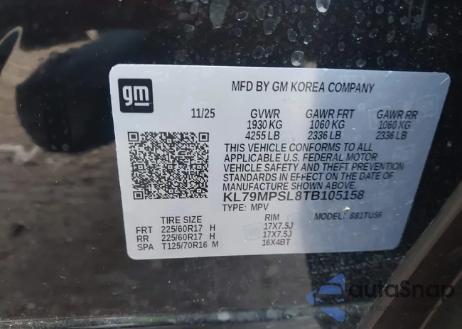 KL79MPSL8TB105158: 44500346