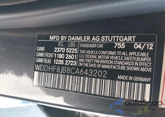 WDDHF8JB8CA643202: 44500411