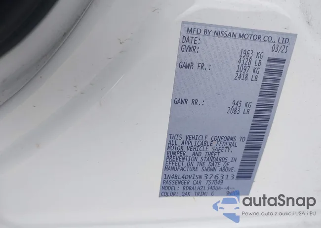 1N4BL4DV1SN376313: 44500449