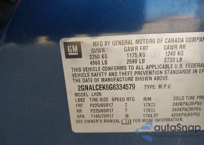 2GNALCEK6G6334579: 44500532