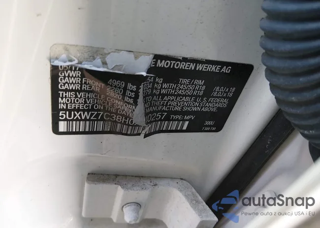 5UXWZ7C38H0X40257: 44500596