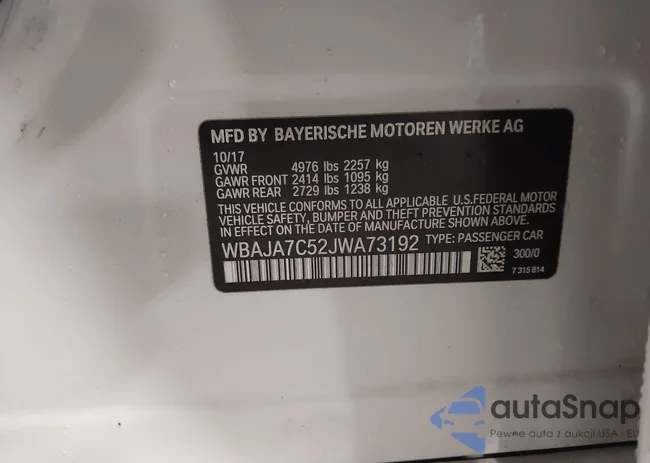 WBAJA7C52JWA73192: 44501921