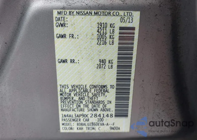 1N4AL3AP9DC284148: 44501980