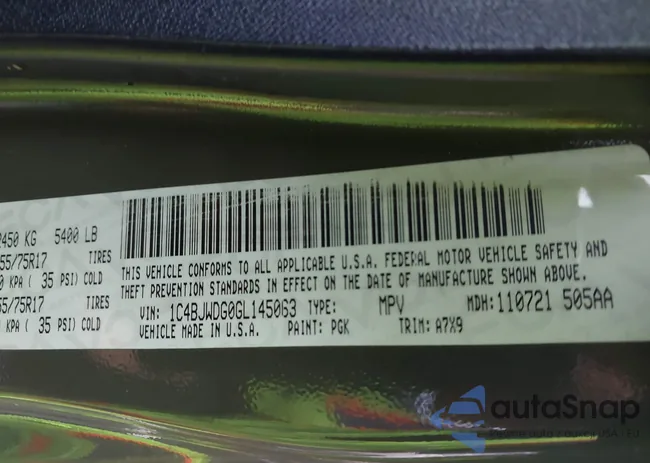 1C4BJWDG0GL145063: 44502045