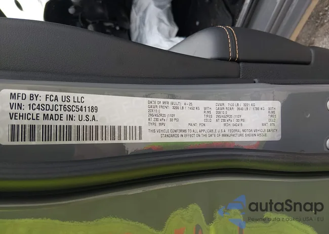 1C4SDJCT6SC541189: 44502076