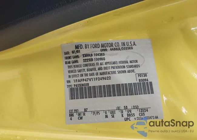 1FAFP47V11F249622: 44501505