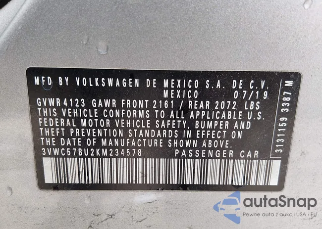 3VWC57BU2KM234578: 44501612