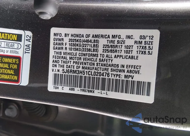 5J6RM3H51CL020476: 44502706