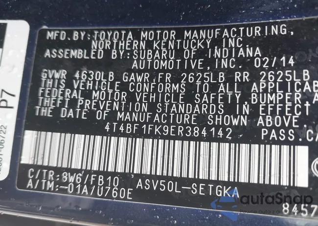 4T4BF1FK9ER384142: 44502924