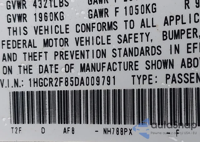 1HGCR2F85DA009791: 44503029