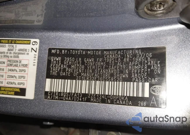 2T1LR32E36C558520: 44502479