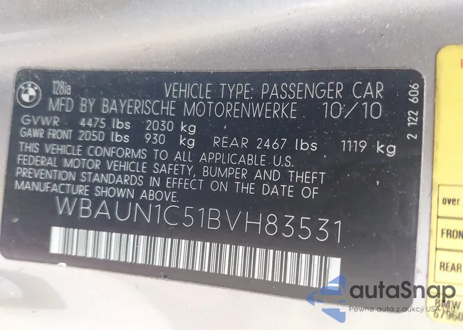 WBAUN1C51BVH83531: 44502488