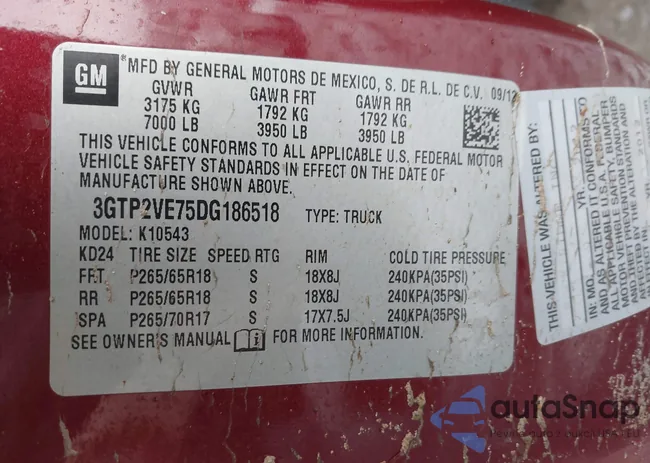 3GTP2VE75DG186518: 44502507