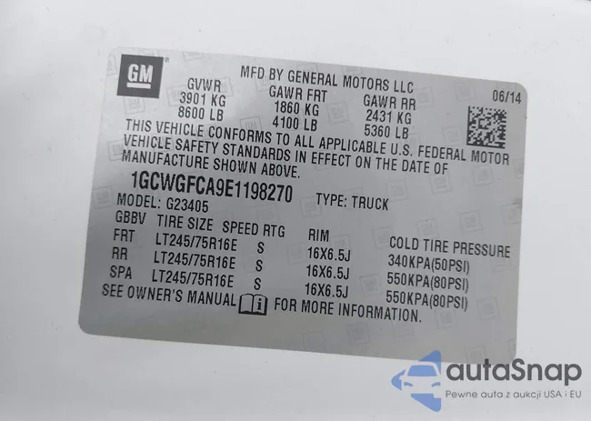 1GCWGFCA9E1198270: 43505463