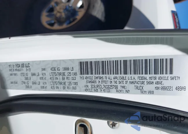 3C6UR5DL7KG625798: 43505505