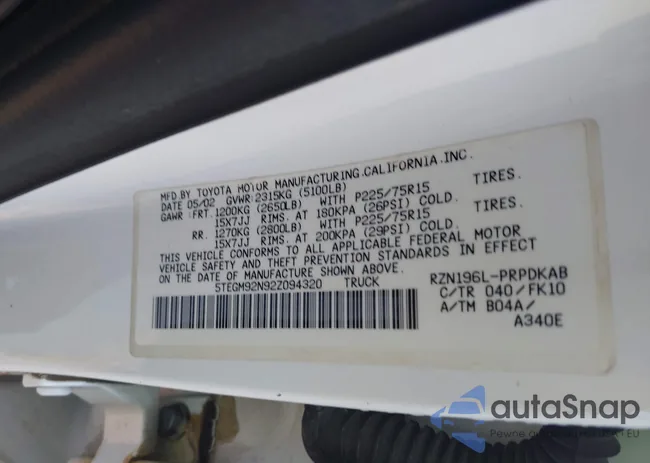 5TEGM92N92Z094320: 43505564