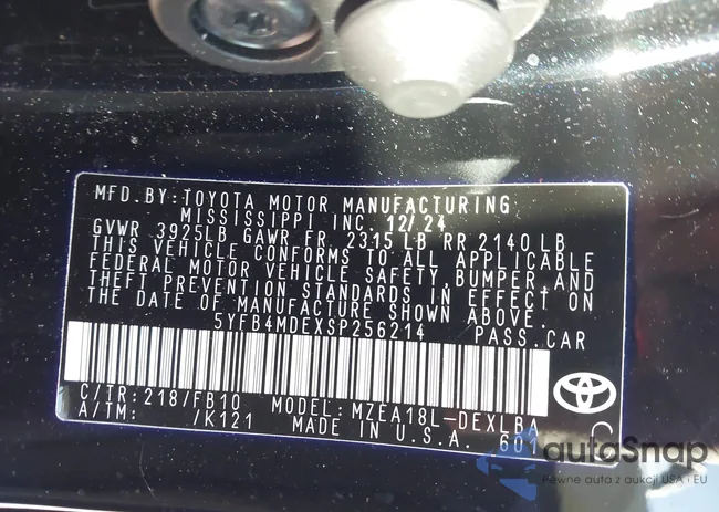 5YFB4MDEXSP256214: 43505595