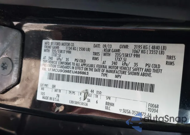 1FMCU9G98EUA98863: 43505639