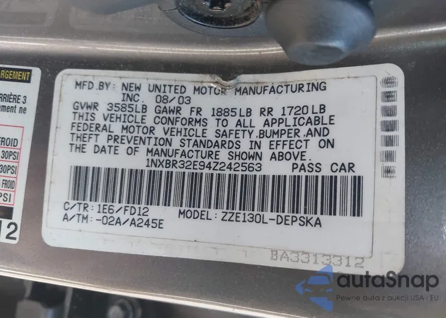 1NXBR32E94Z242563: 43505658