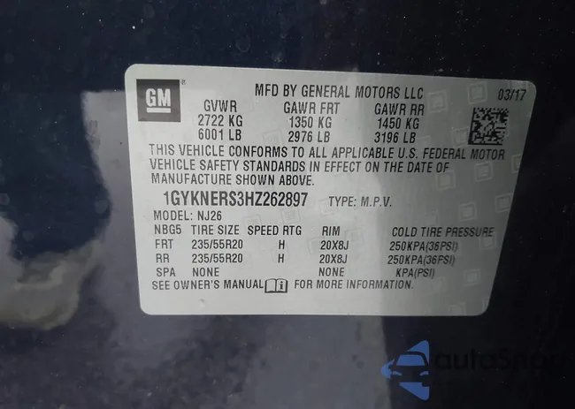 1GYKNERS3HZ262897: 43505663