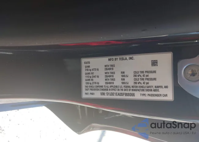 5YJ3E1EA0SF988066: 43505706