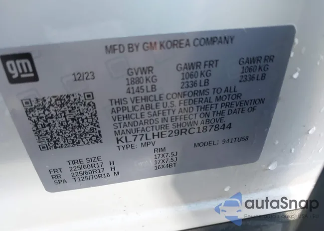 KL77LHE29RC187844: 43505770