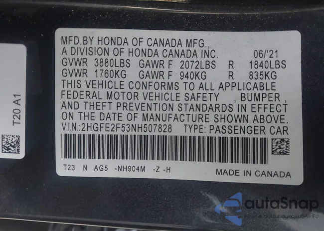 2HGFE2F53NH507828: 43505875