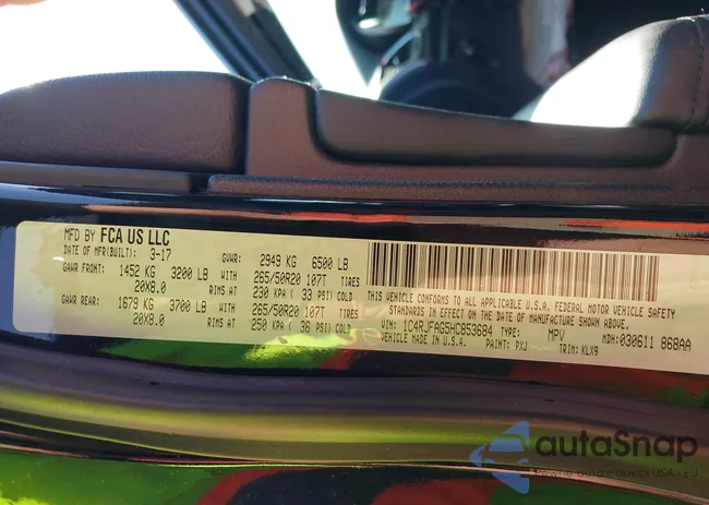 1C4RJFAG5HC853684: 43505885