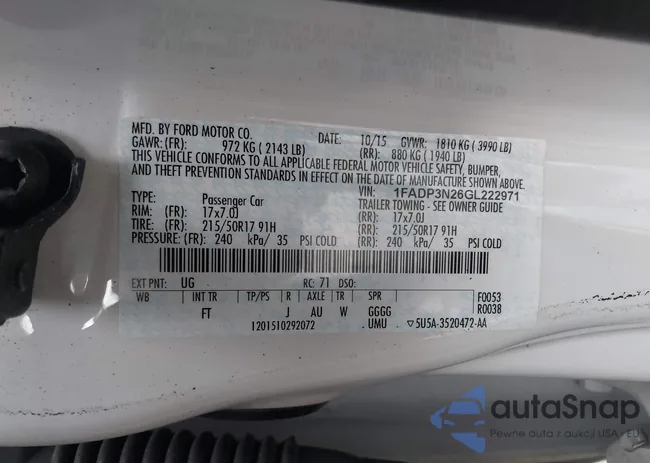 1FADP3N26GL222971: 43505893