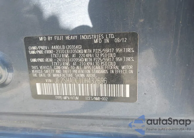 JF2SHADC1DH432696: 43505947