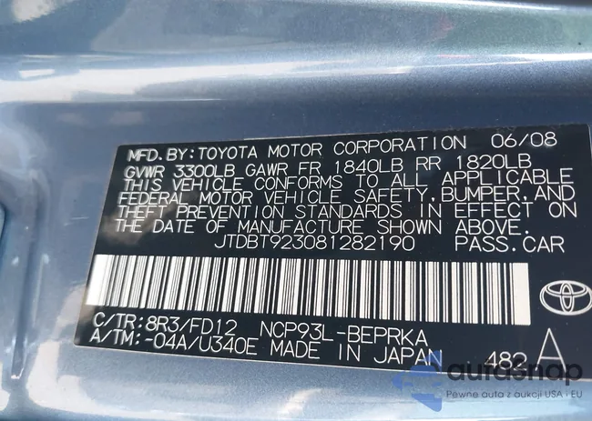 JTDBT923081282190: 43505038