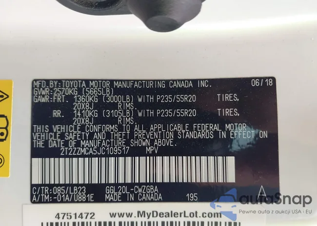 2T2ZZMCA5JC109517: 43505043