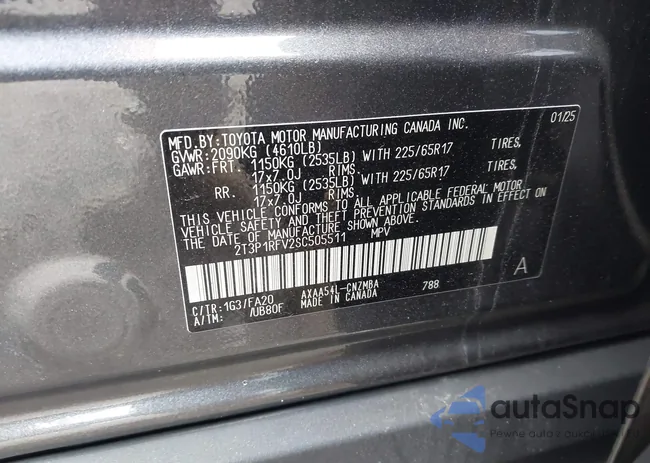 2T3P1RFV2SC505511: 43505081