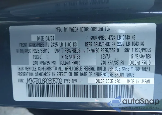 JM3KFBCL6R0505702: 43505092