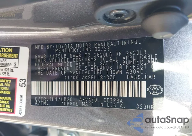 4T1K61AK9PU181370: 43505139