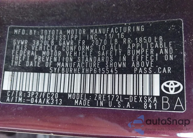 5YFD1HEXHP615545: 43505162