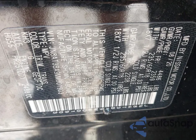 JN8AT3BA9MW001903: 43505238