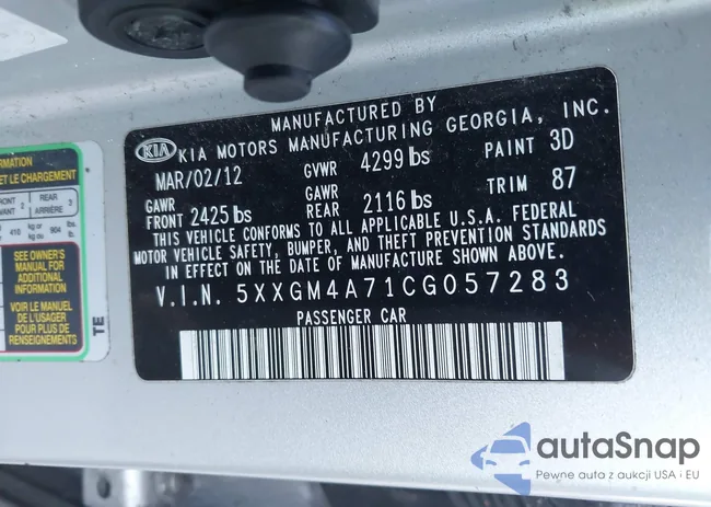 5XXGM4A71CG057283: 43505239