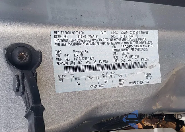 1FADP5CU9GL110410: 43505245