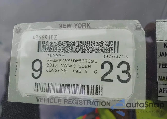 WVGAV7AX5DW537391: 43505303